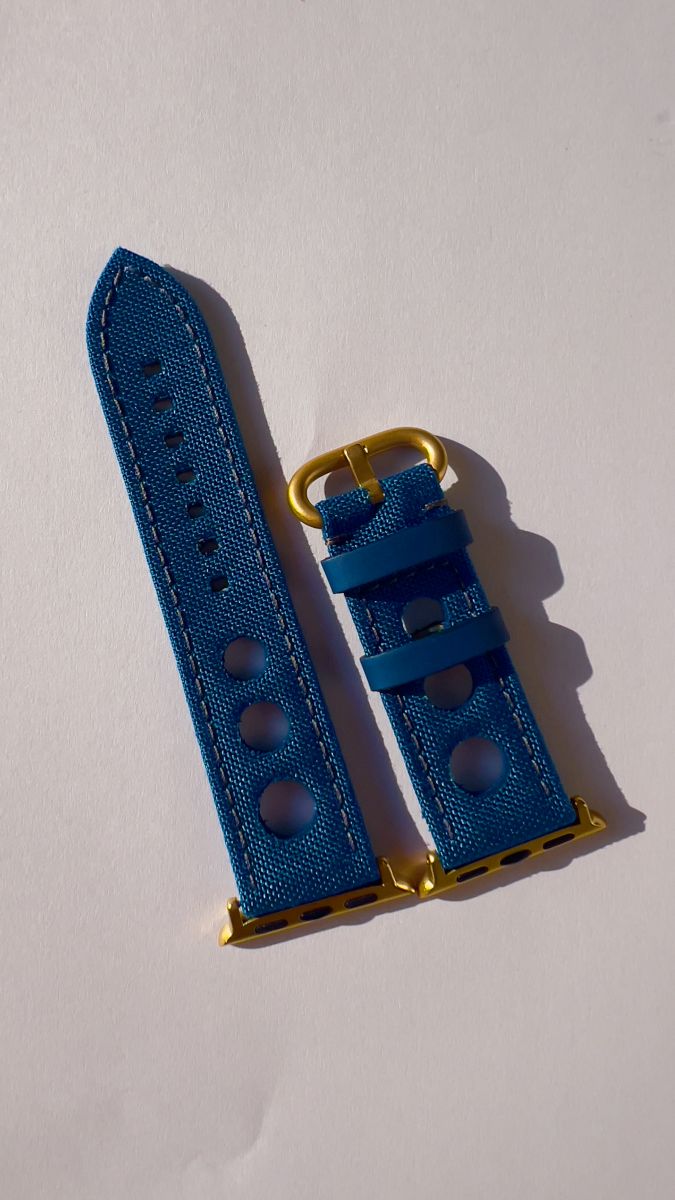 Infanta Blue Perforated strap for Apple Watch All Series in Cordura®