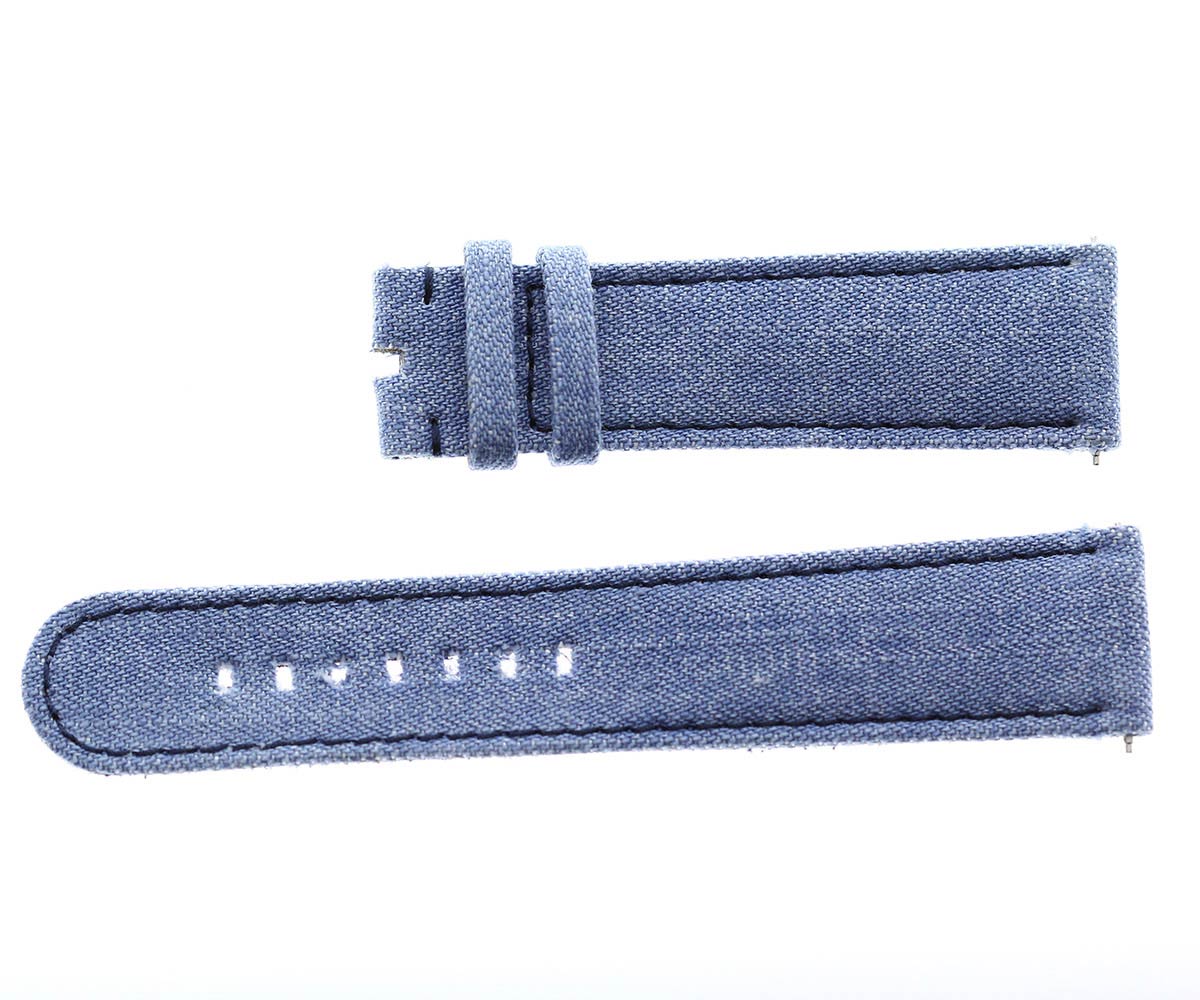 Japanese Denim strap 22mm / LAMBADA / Blue Stitching / Quick release. Large wrist