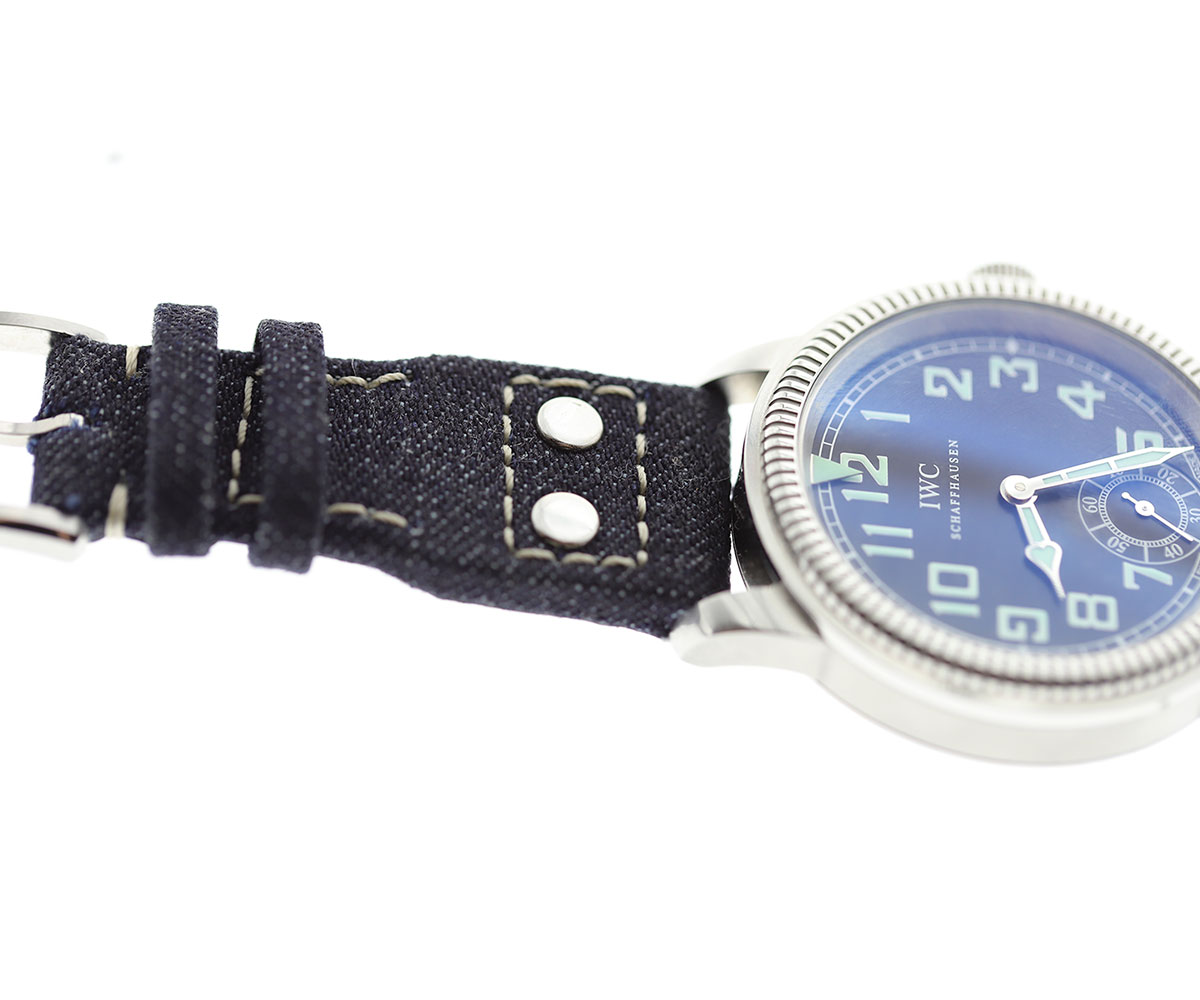 Japanese Denim strap 22mm for IWC Big Pilot watch. Vegan style