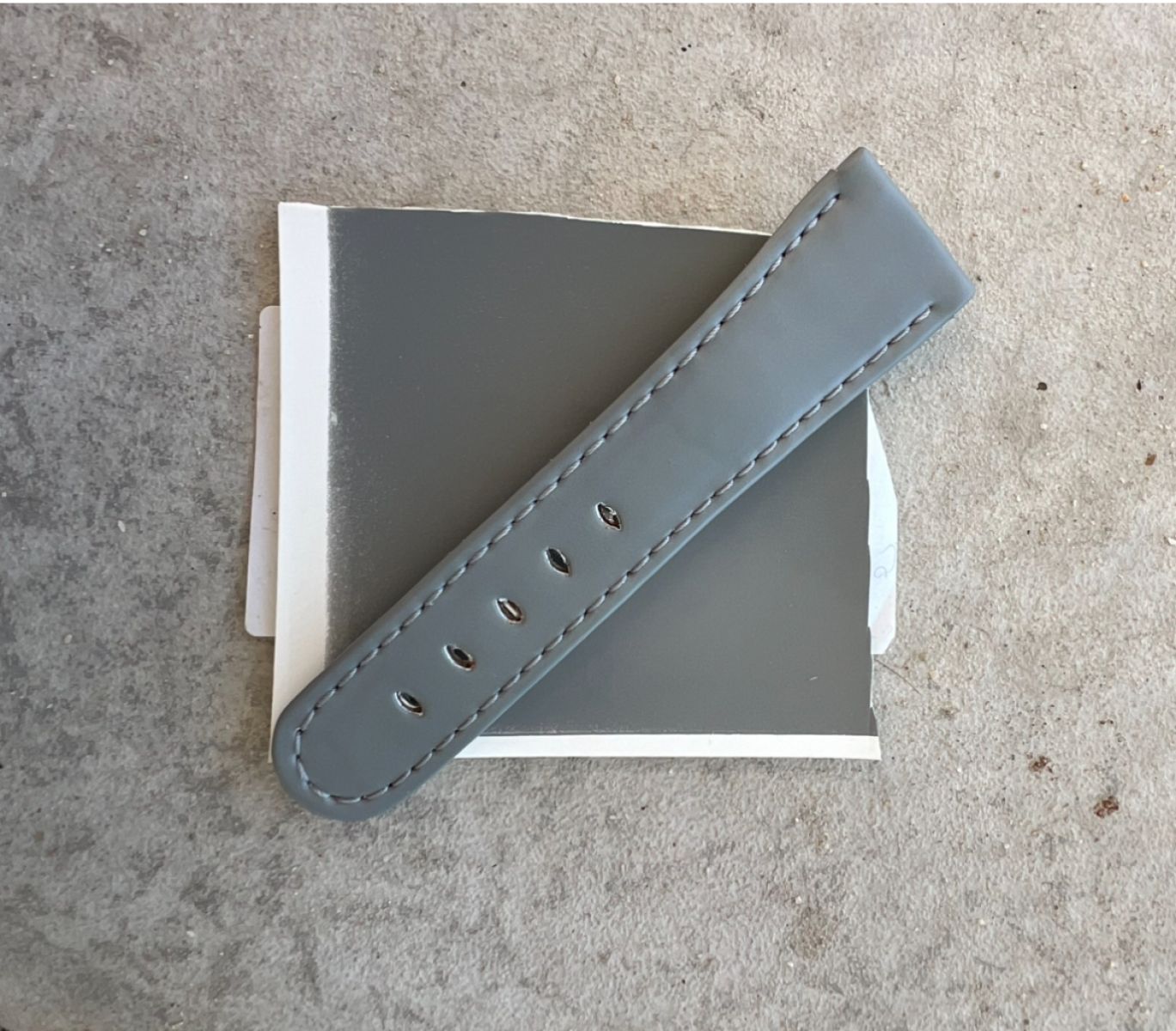 Gray Silver Rubberized Bio based Corn Leather Classic strap