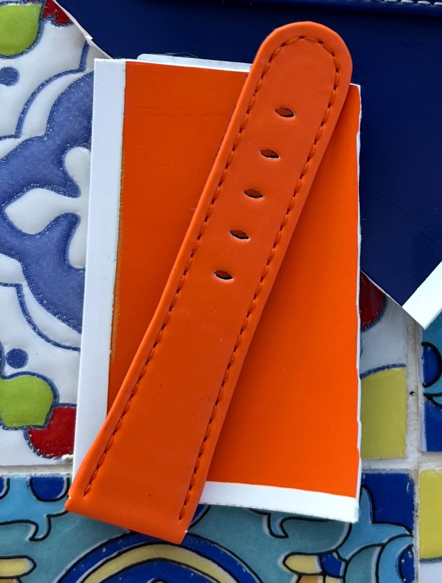 Tiger Orange Rubberized Bio based Corn Leather Classic strap