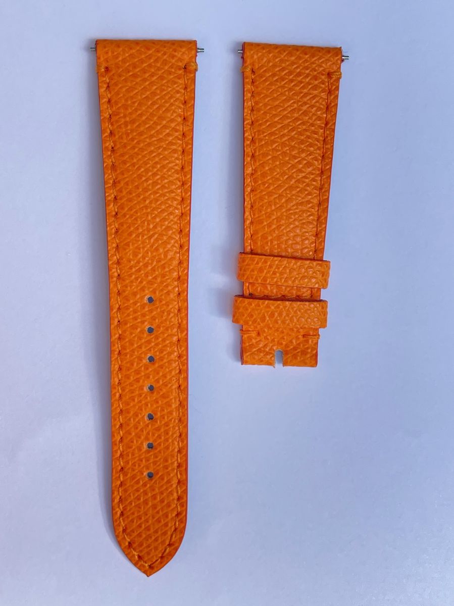 NJ336 Tangerine Orange Epsom / Hermes leather Classic strap