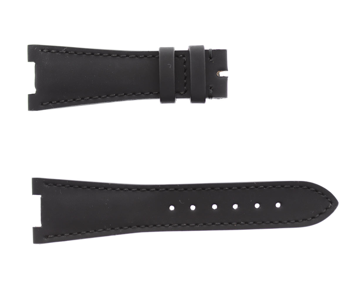 Black rubberized Corn leather Patek Philippe Nautilus style watch strap 25mm