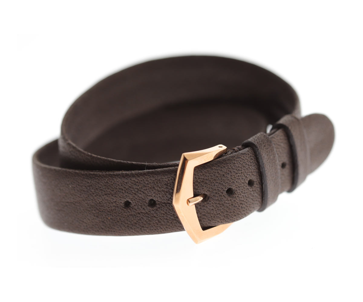 By Order. Exclusive Double Turn wrist bracelet in Brown Hydro Repellent Calf leather