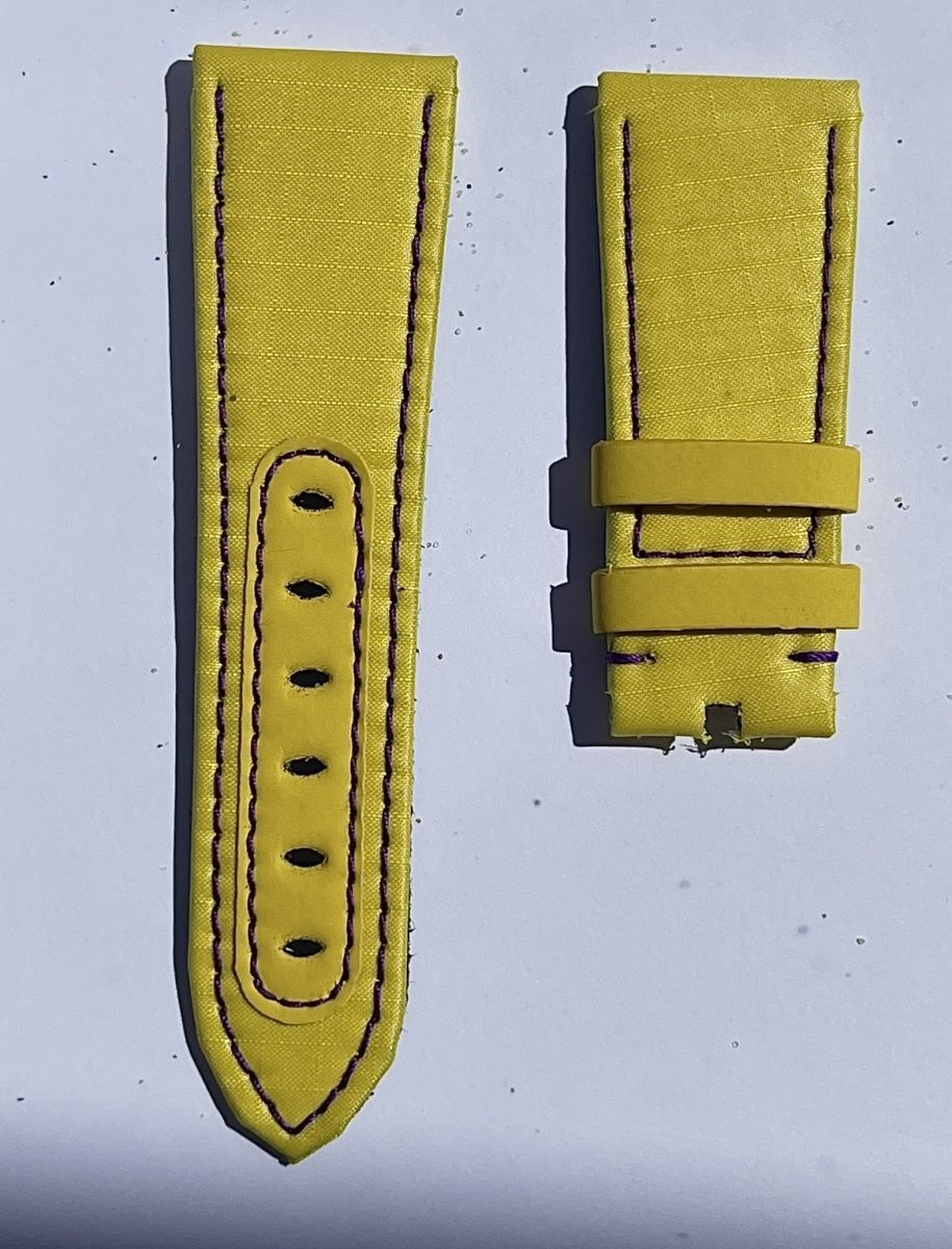 Sunny Yellow Sailcloth Blancpain style strap 23mm