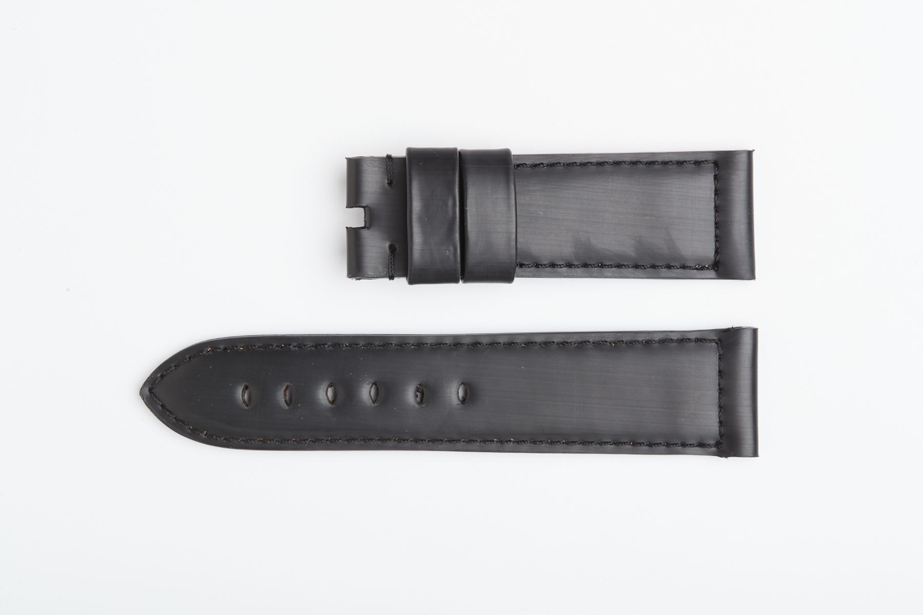 Onyx Black Recycled Rubber strap for Panerai style timepieces