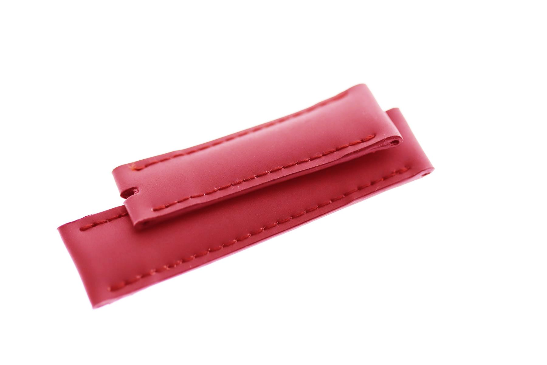 Red Rubberized bio-based Corn leather strap 21mm Rolex Sky-Dweller style